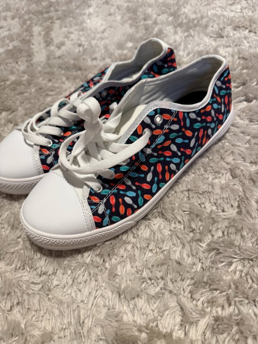 Women's Casual Sneaker with Bowling Pin Print - BRAND NEW!